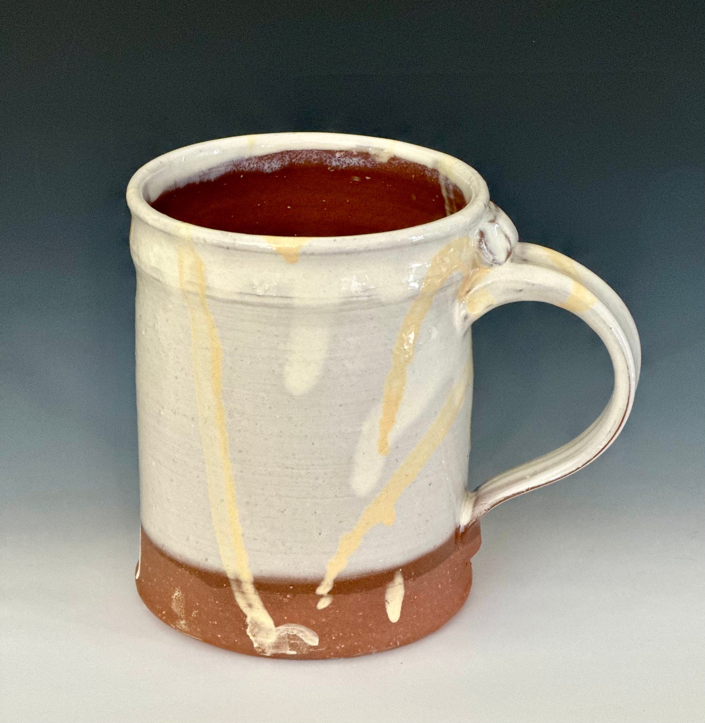 White and Buttercream Slipware Mugs