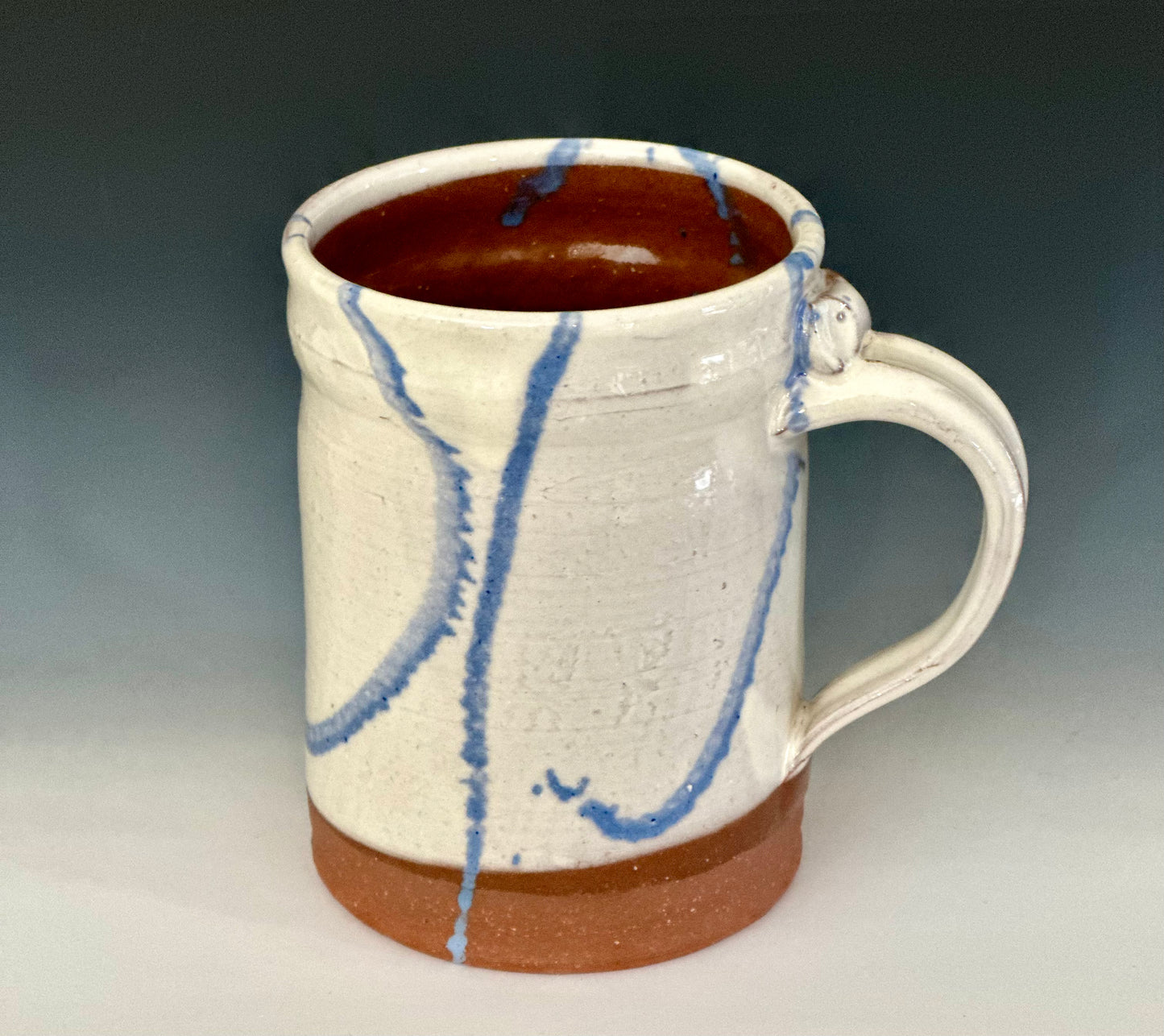 White and Blue Slipware Mugs