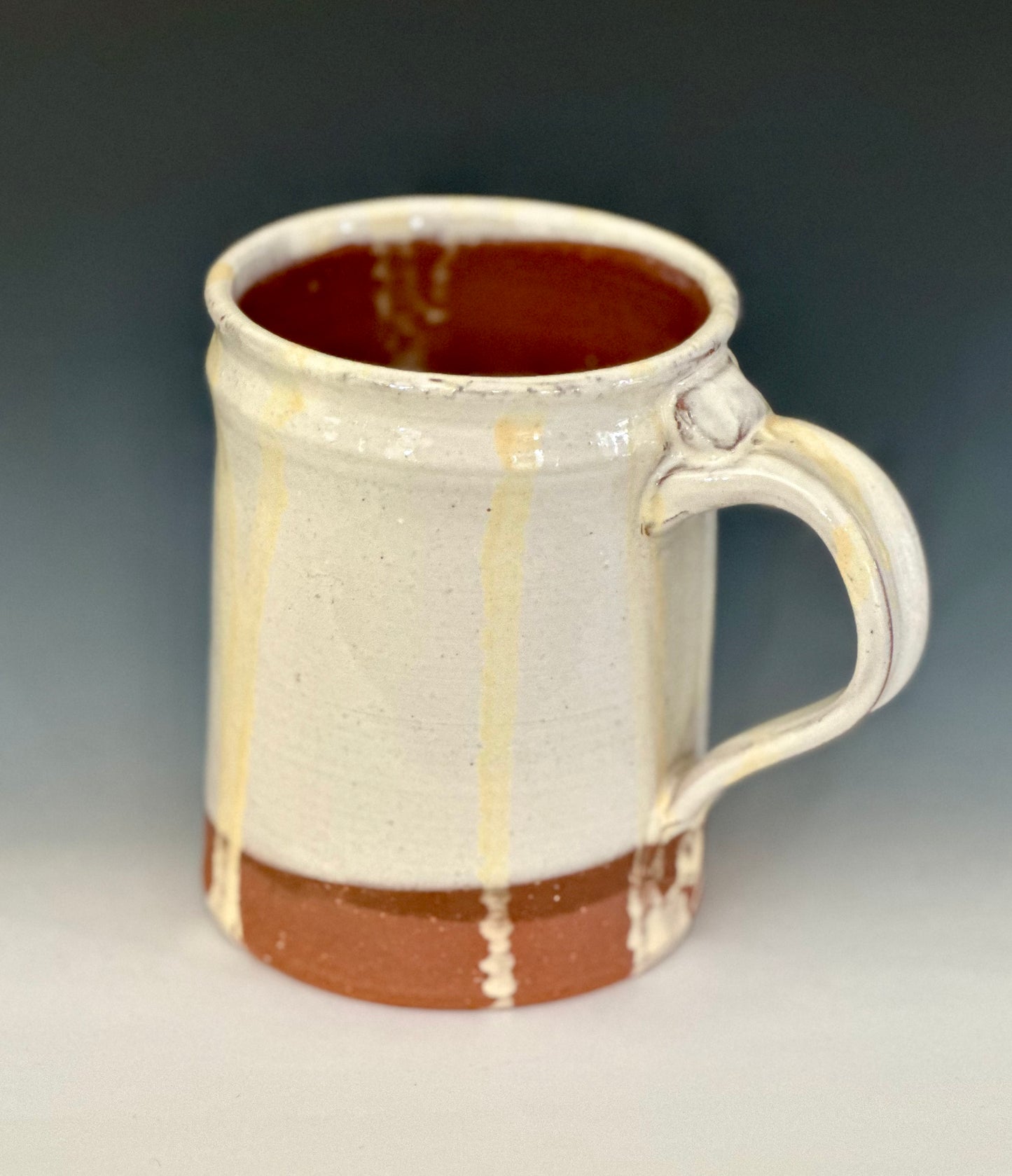 White and Buttercream Slipware Mugs