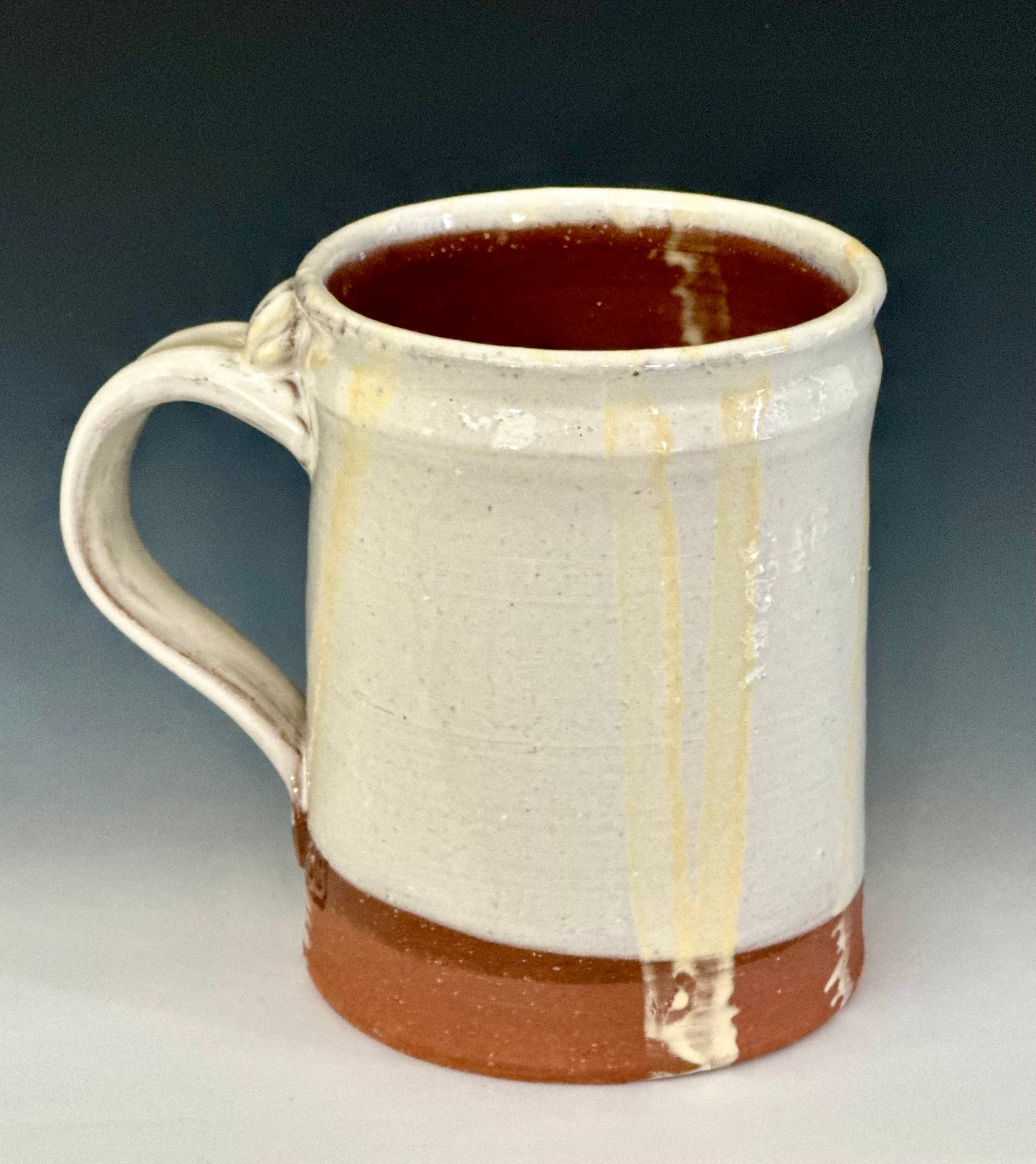 White and Buttercream Slipware Mugs