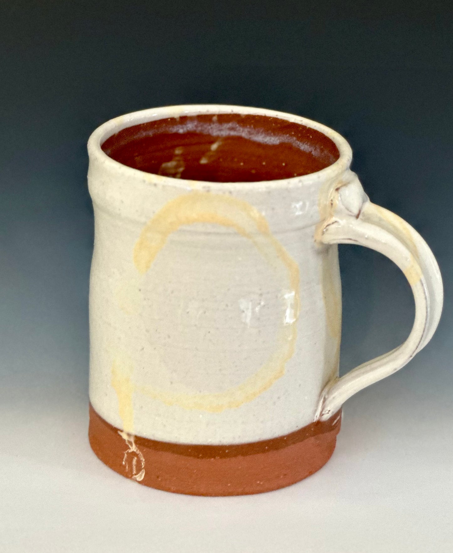 White and Buttercream Slipware Mugs